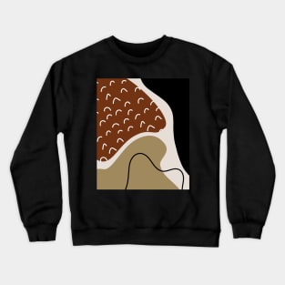 Minimal Sguiggle  Boho Abstract Shapes  Pattern Crewneck Sweatshirt